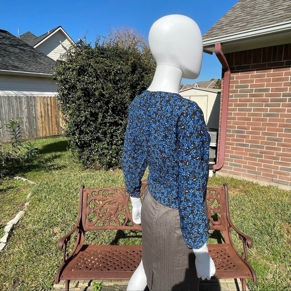 NWT PARKER Flirty Boho Tie Front Wrap Cropped Fit Long Sleeve Blouse - Picture 7 of 13